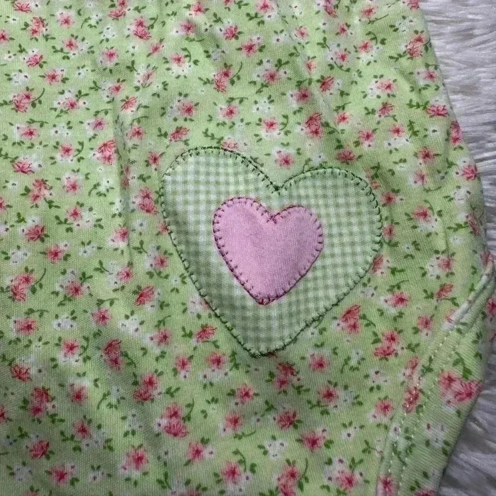 Carters‎ Baby Girl Size 9 months Floral Green & Pink Onesie
